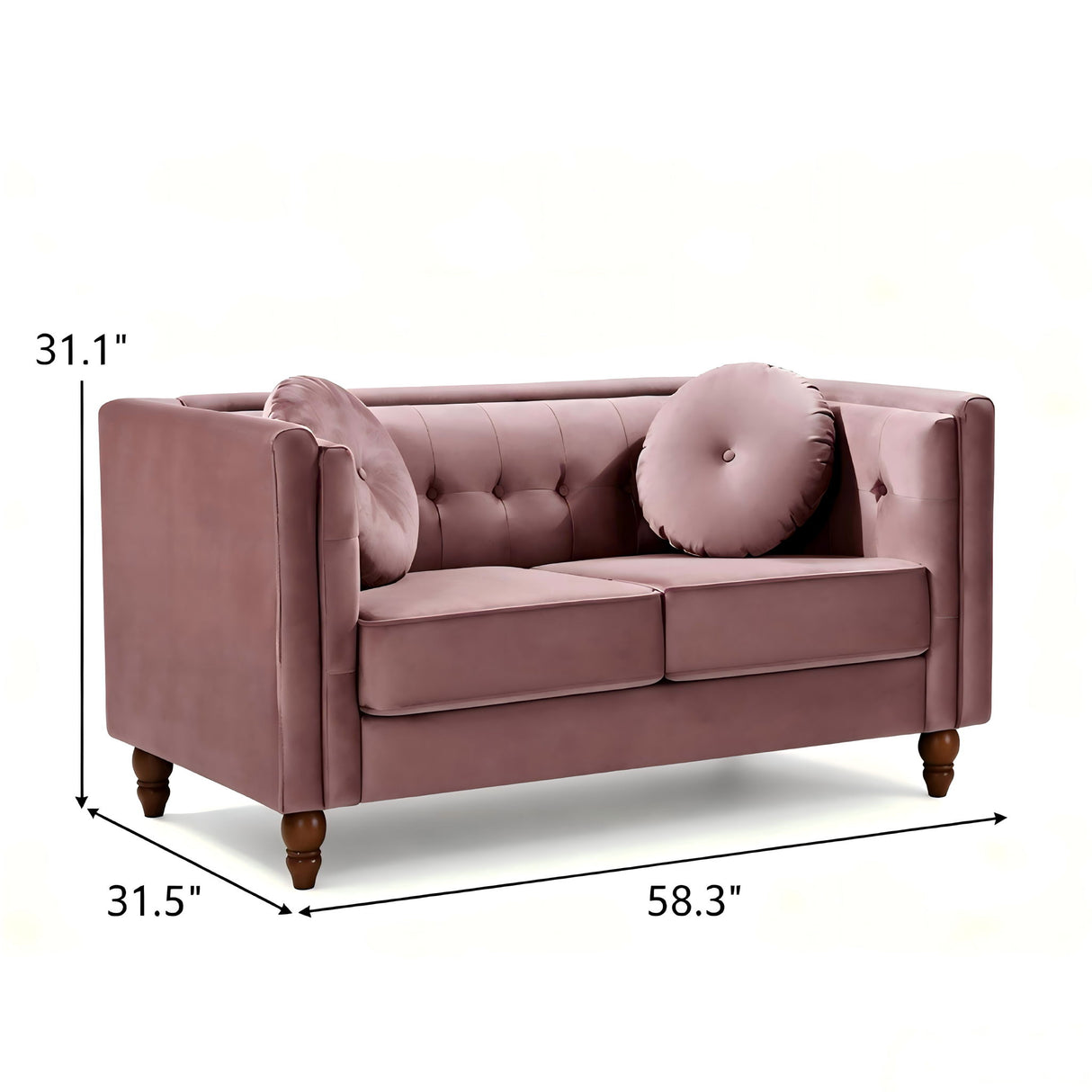 Chesterfield Loveseat 2 Seater Couch For Living Room