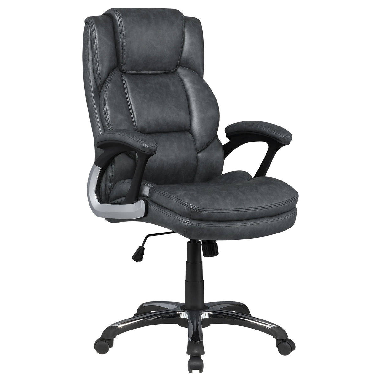 Stanton - Upholstered Adjustable Chair With Padded Arms And Adjustable Height - Gray