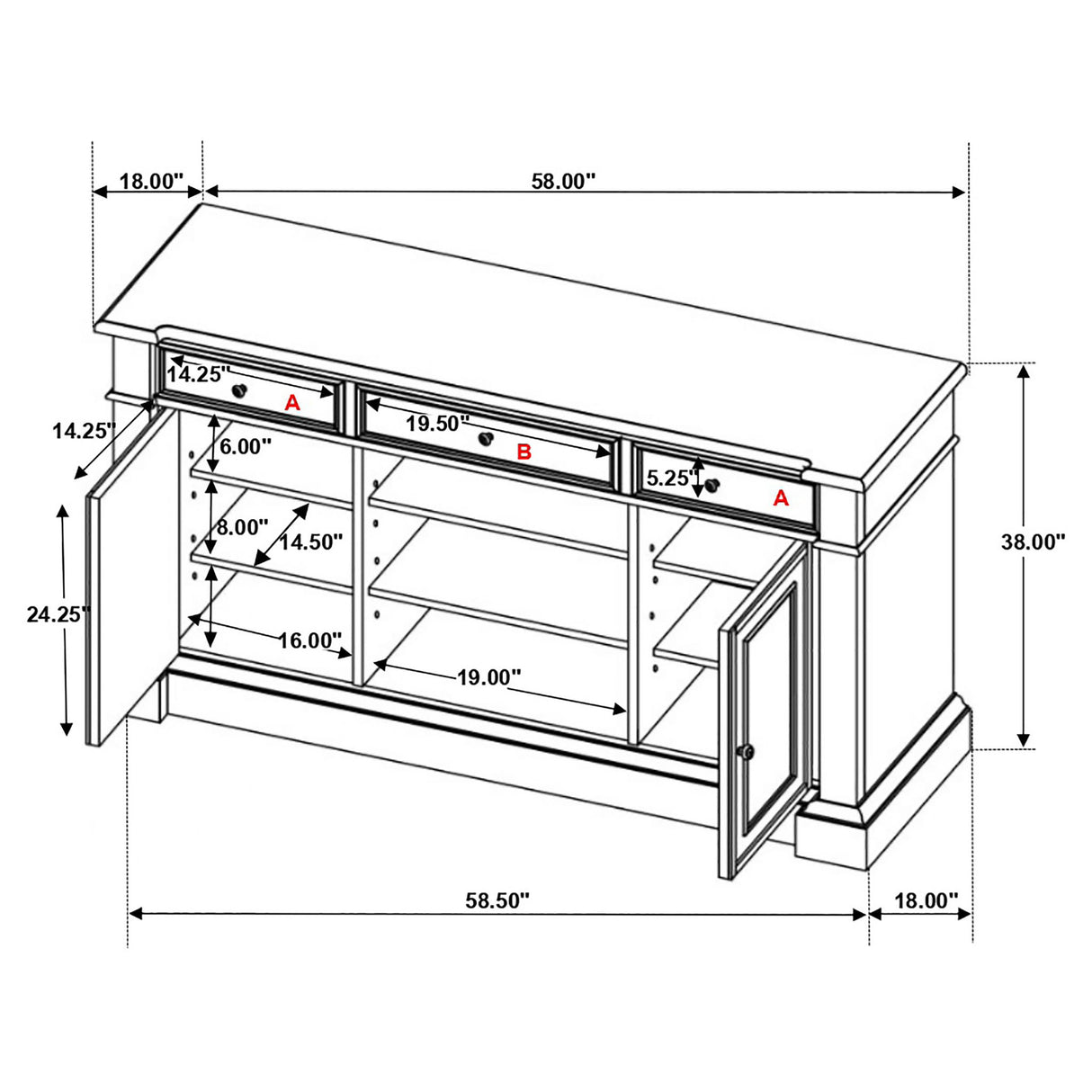 Larchmont - 3 Drawer - Dark Brown