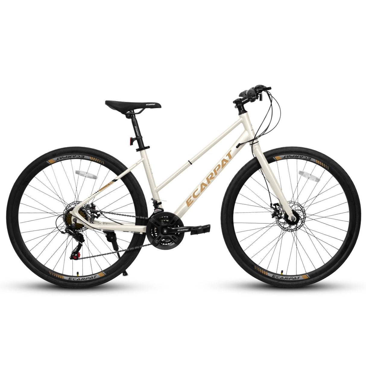 A28250 Road Bike With Aluminum Alloy Wheels, 21 Speed Gear System, Disc Brakes, Wide Tires
