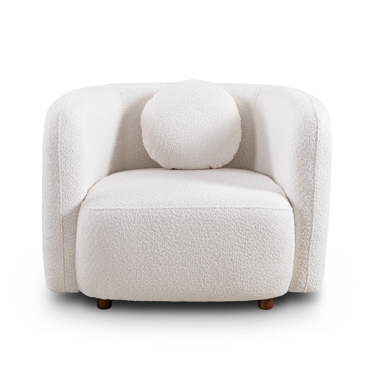 Accent Square Sofa Chair, 1 Seater Cloud Couch - White