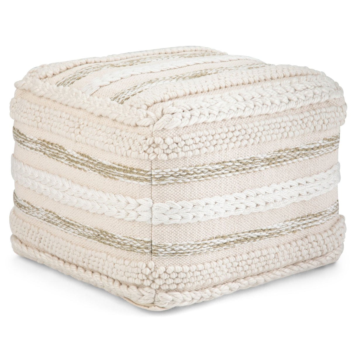 Sommer - Square Pouf - Off White