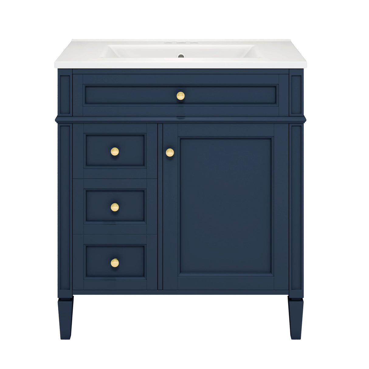 Bathroom Vanity With Top Sink, Storage Cabinet With 2 Drawers, Tip Out Drawer