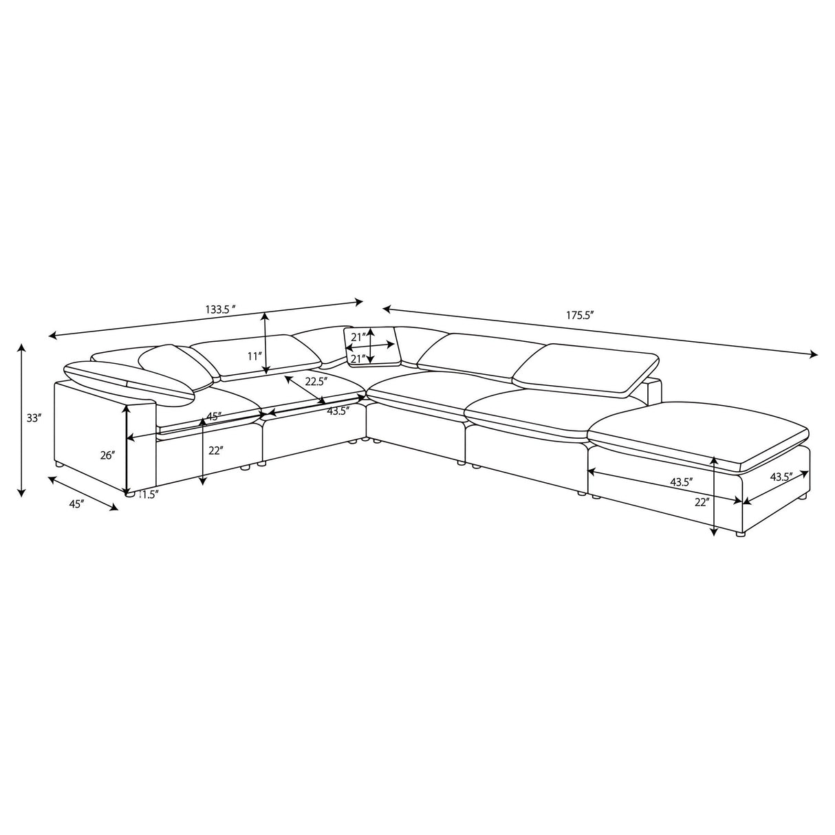 Segoura - Modular Sectional With Ottoman