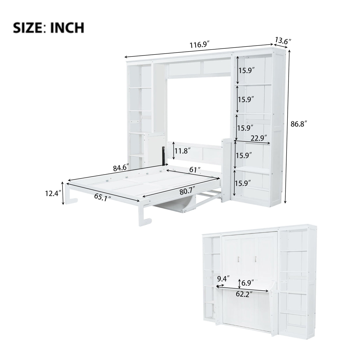 Murphy Bed With Desk And Bookshelf