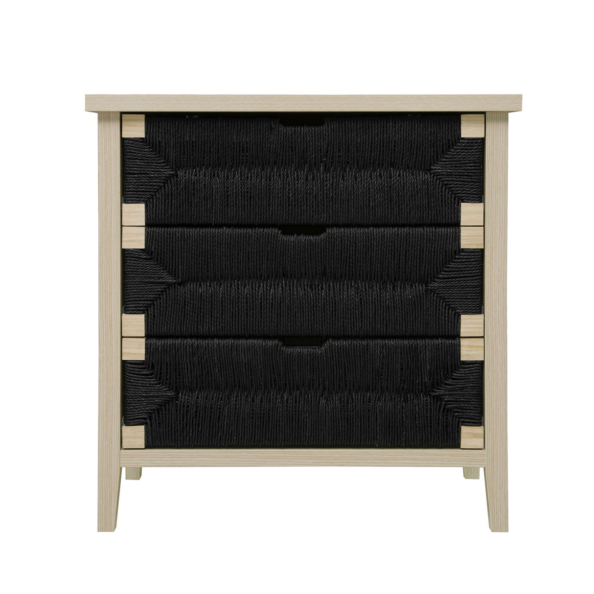 3 Drawer Buffet Sideboard With Adjustable Shelves, Storage Cabinet With Natural Seaweed Decor Doors For Living Room Kitchen Entryway - Natural