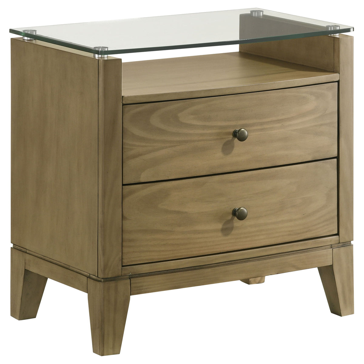 Menlo - 2 Drawer Nightstand - Pine Wood
