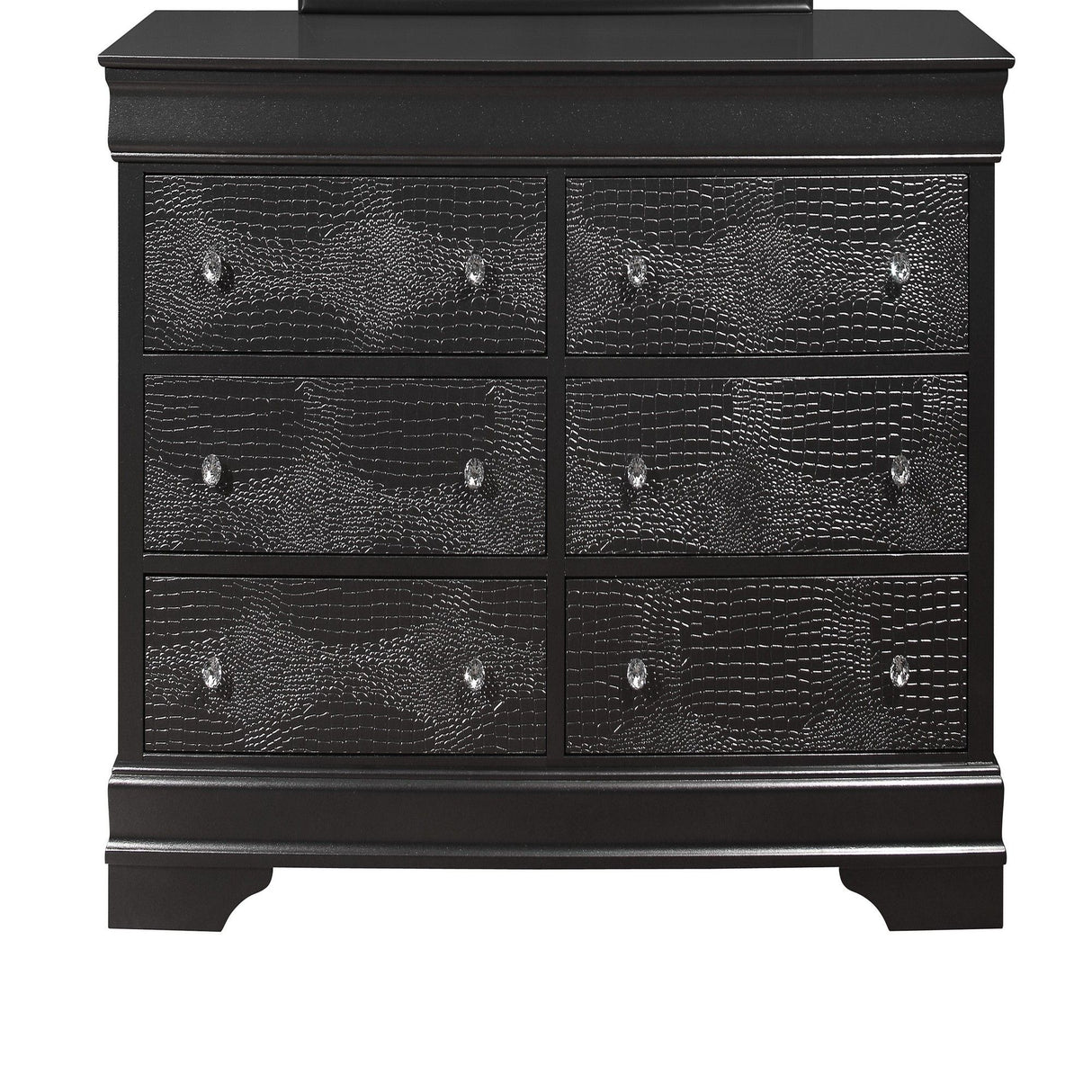Shaker - 5 Pieces Bedroom Set With Crystal Inspired Tufted Headboard And LED Lighting