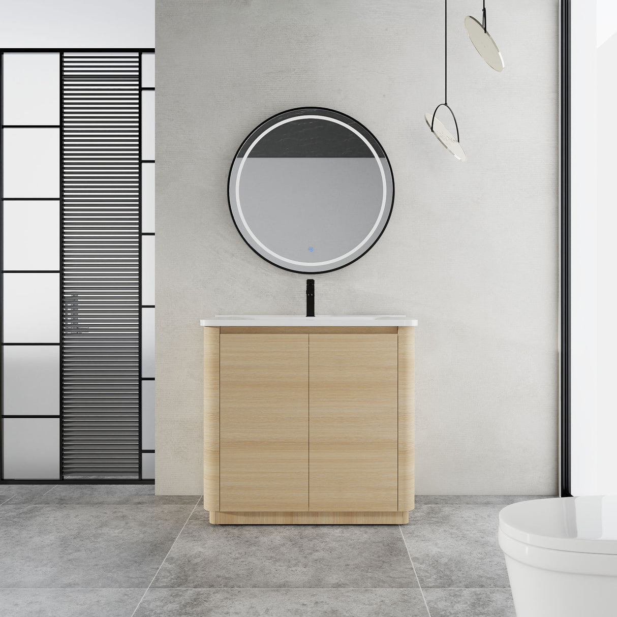 Freestanding Bathroom Vanity With Sink & 2 Soft Close Doors