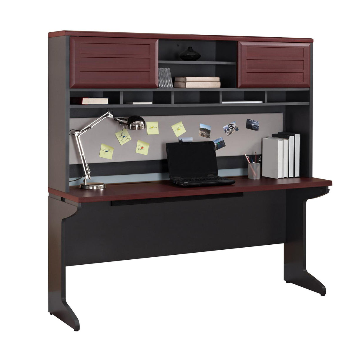 Pursuit - Hutch With Open And Concealed Compartments - Cherry