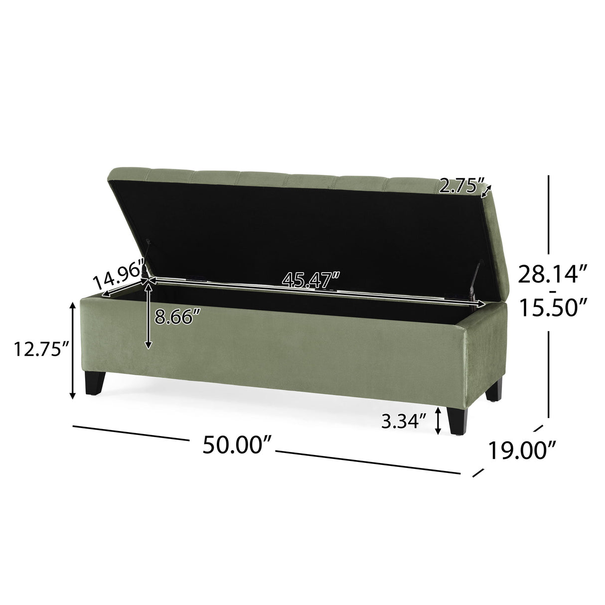 Wendover - Elegant Tufted Storage Bench With Lift-Up Top And Birch Wood Legs