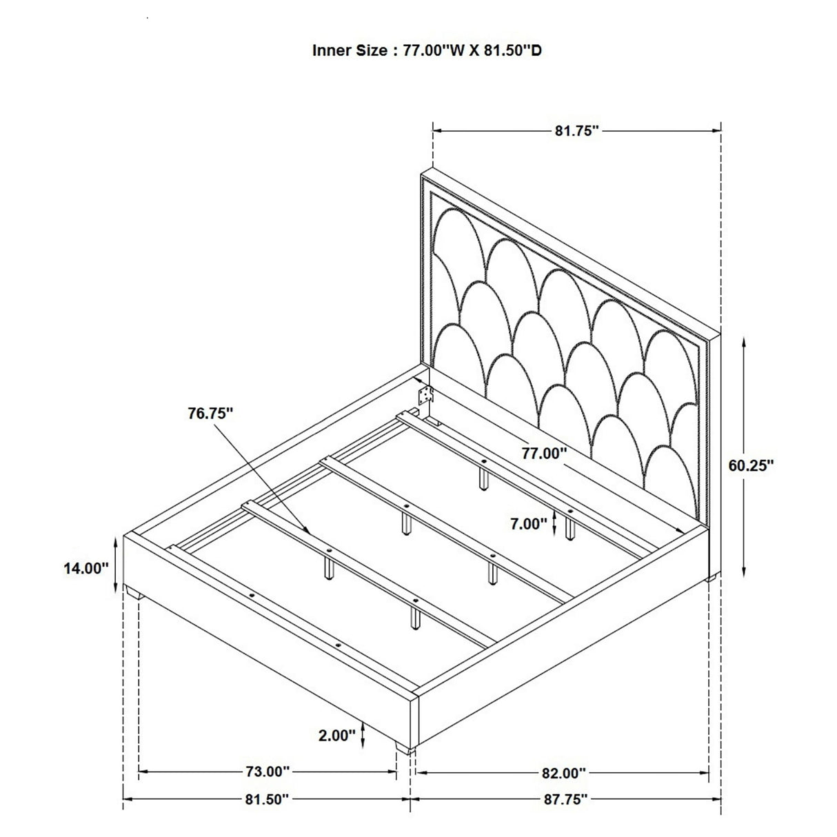 Maille - Panel Bed With Scalloped Headboard