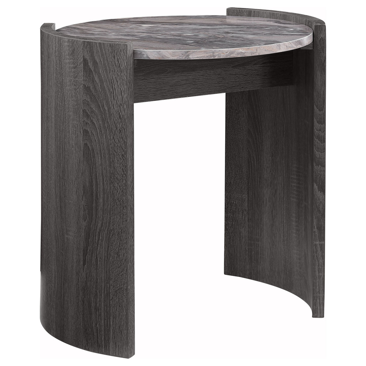 Zende - Round End Table - Gray