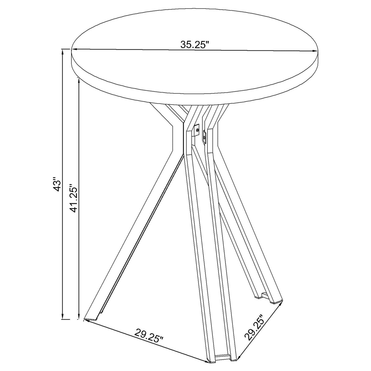 Edgerton - Round Height Bistro Bar Table - Dark Oak