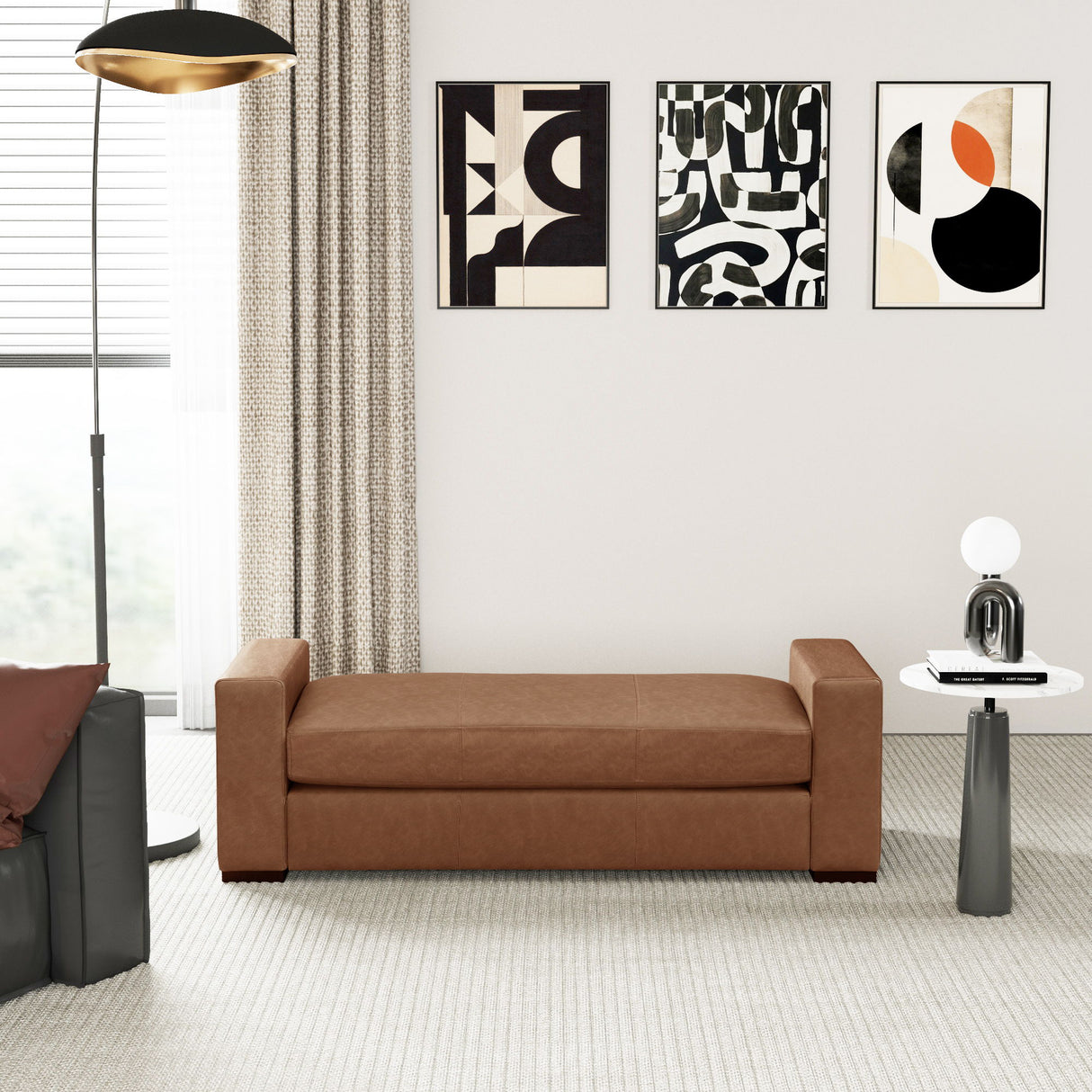 Ottoman With Unique Armrest Design For Living Spaces