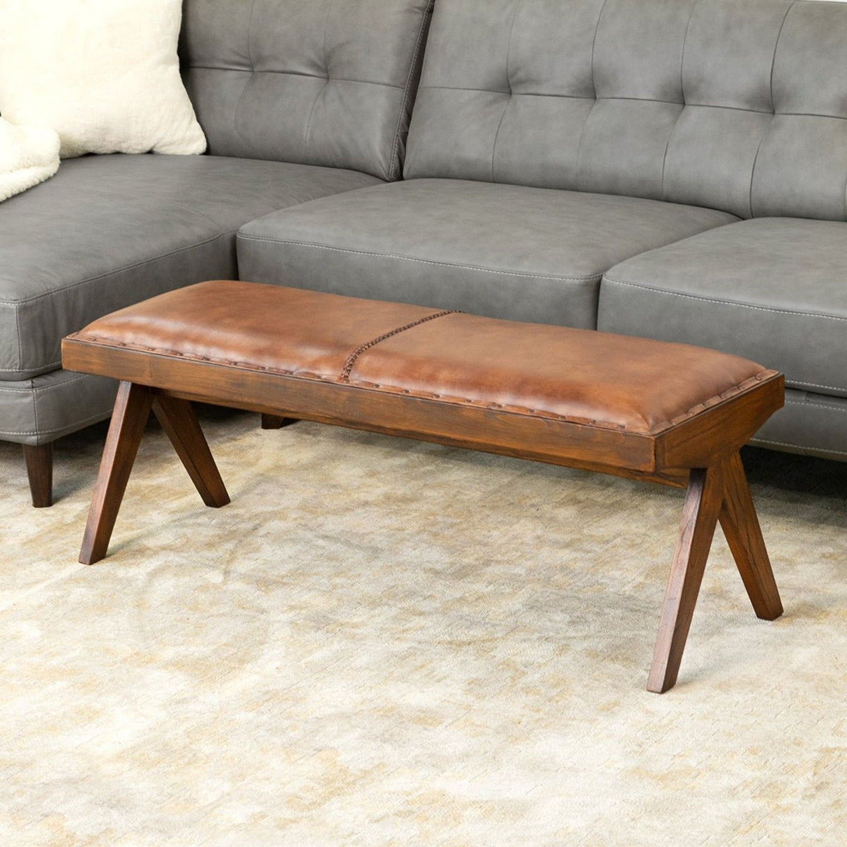 Chad - Bench - Brown / Tan