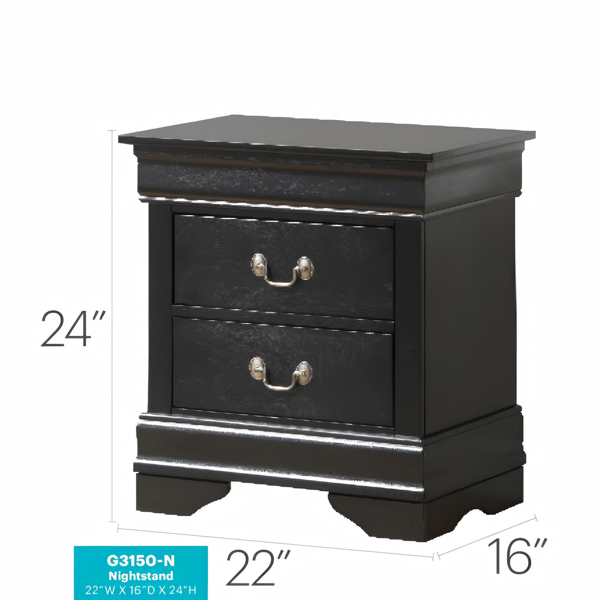 Louis Phillipe - Nightstand - Wood