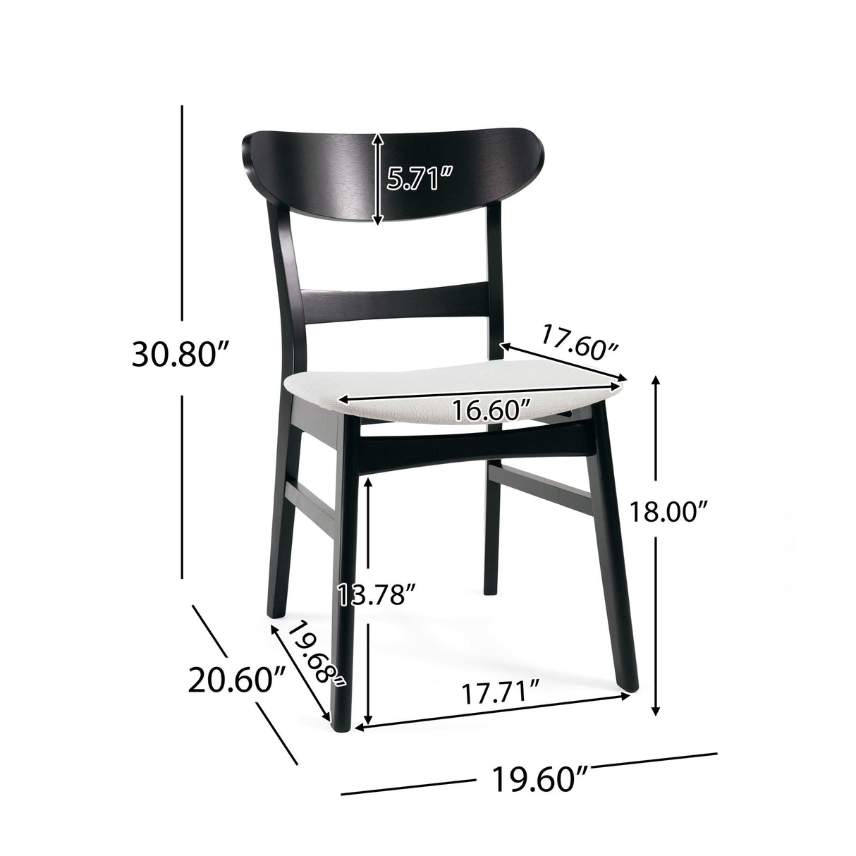Modern Dining Chairs With Cushioned Seat (Set of 2)