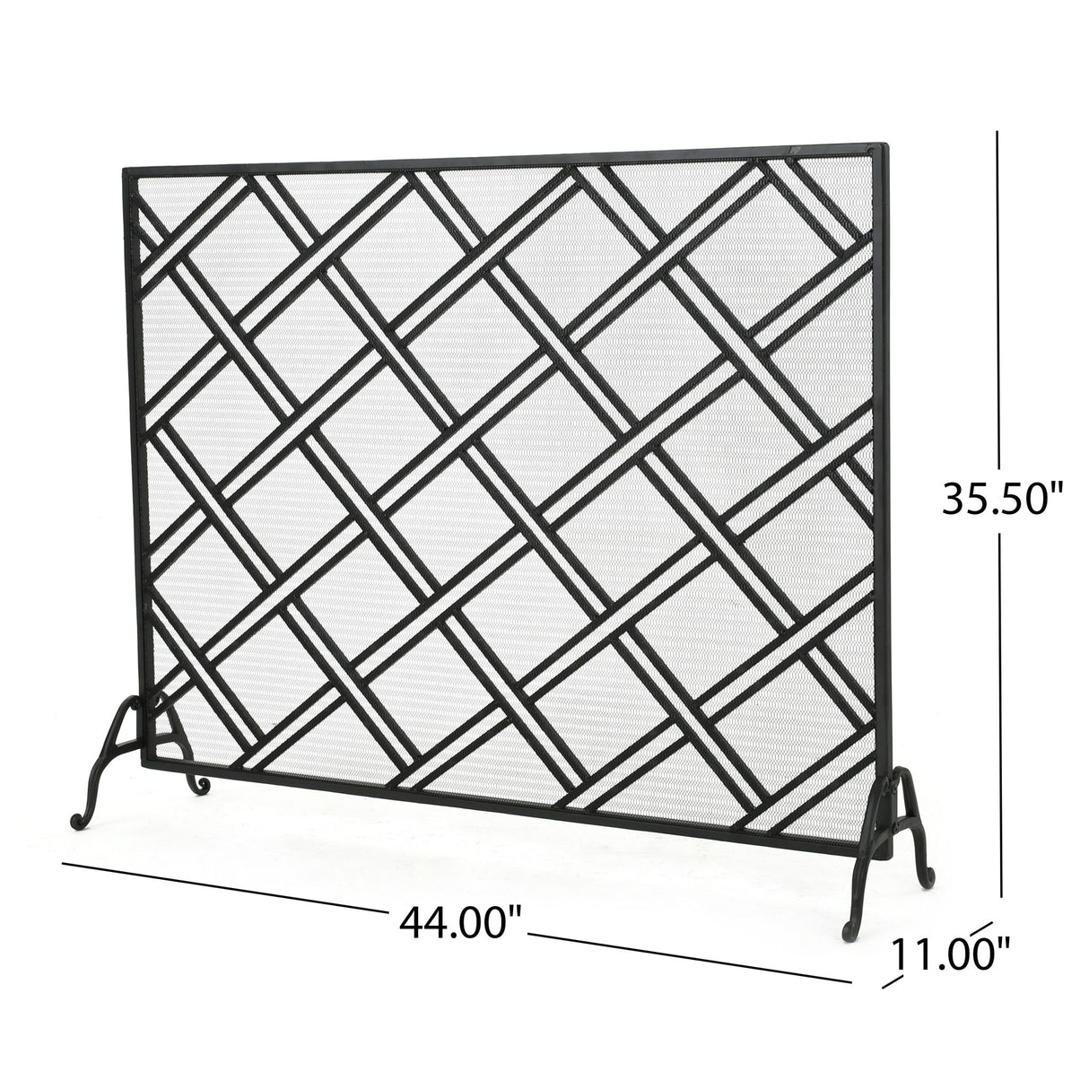 Elegant Design Fire Screen Protective Barrier Iron - Black