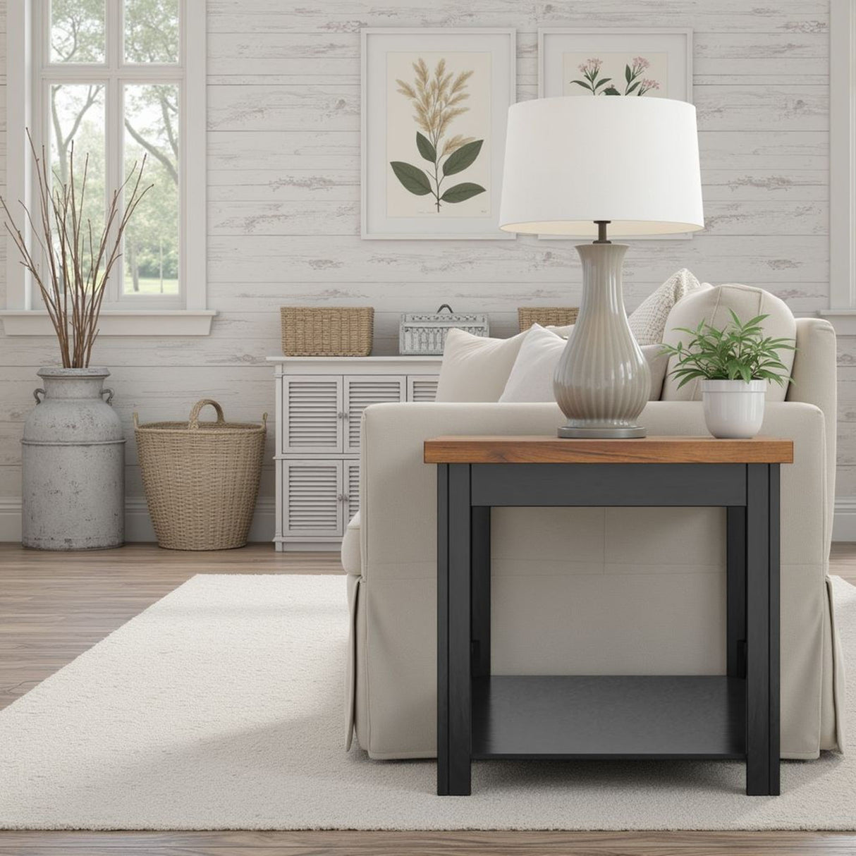 Side Table - Black / Whiskey