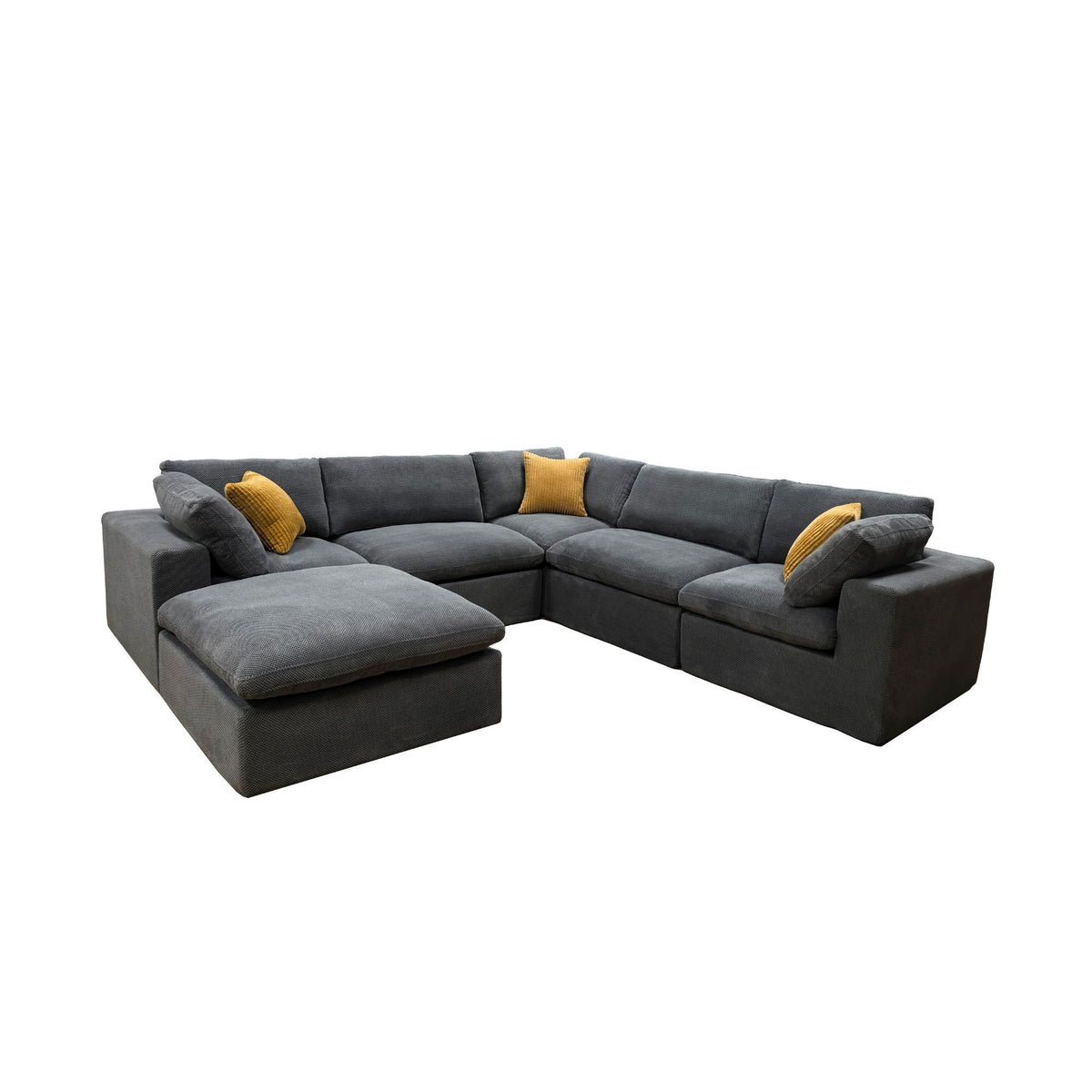 Custom Configuration Modular Sectional & Toss Pillows