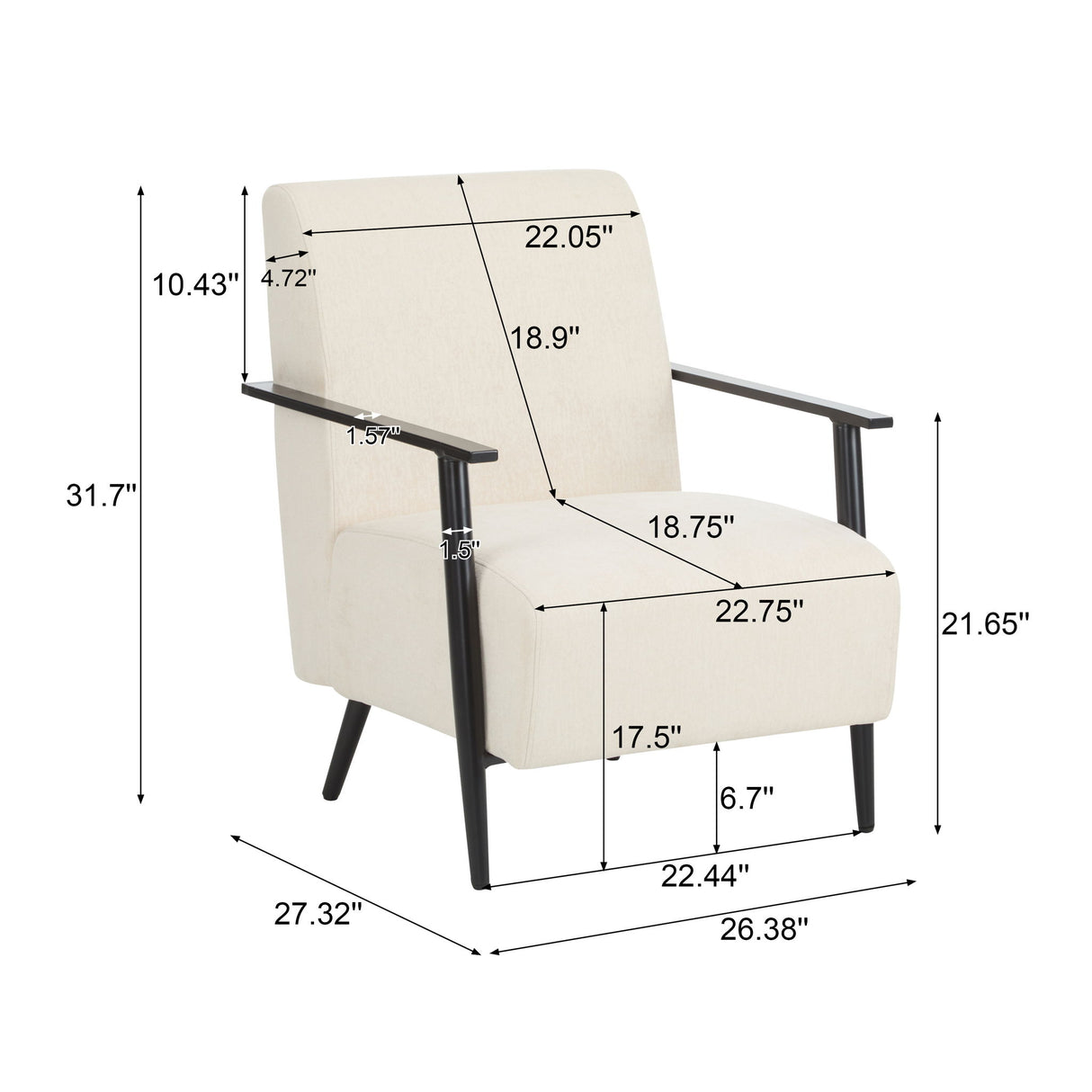 Modern Lounge Chair With Upholstery