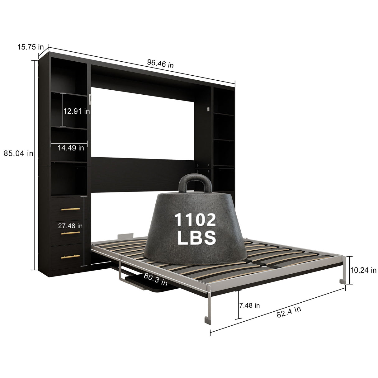 Multifunctional Vertical Murphy Wall Bed