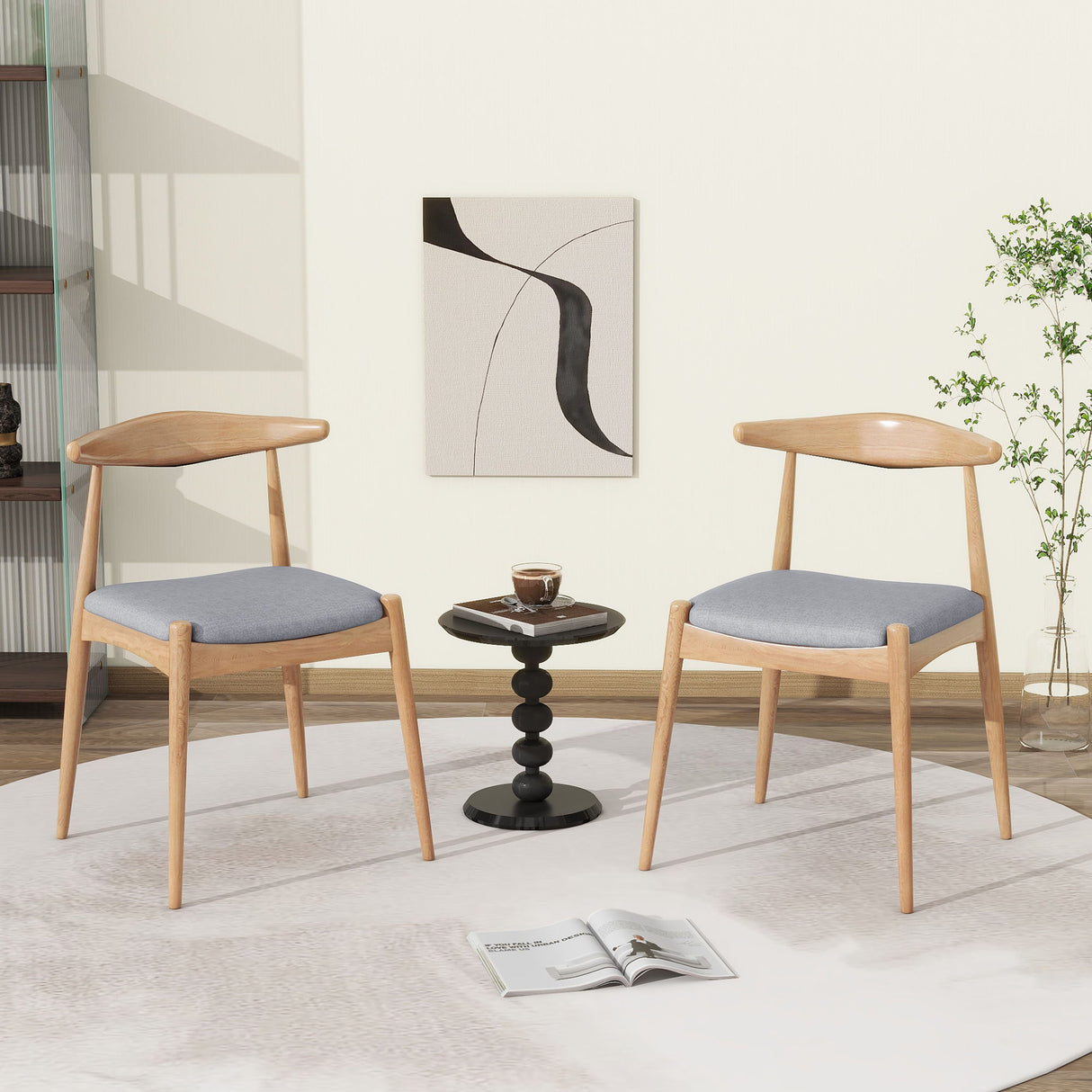 Elegant Dining Chairs With Ergonomic Backrest & Comfort Cushions (Set of 2)