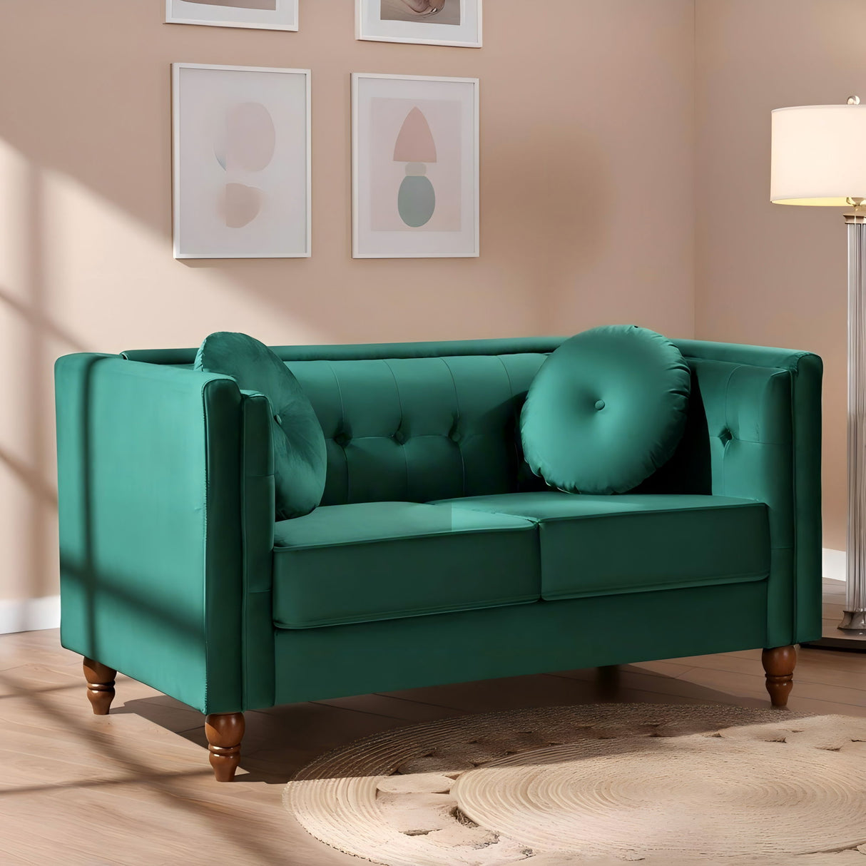 Chesterfield Loveseat 2 Seater Couch For Living Room