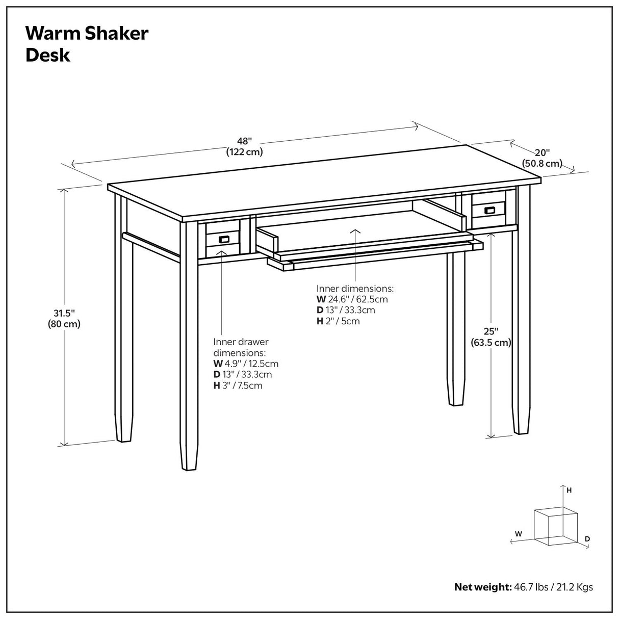 Warm Shaker - Desk - Tobacco Brown