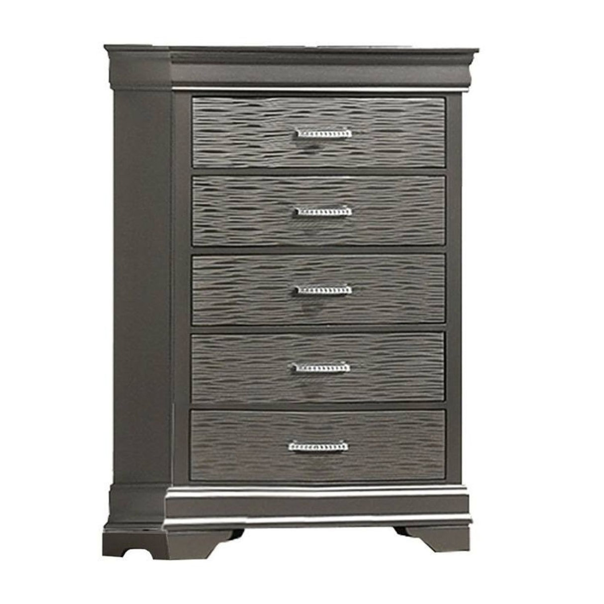 1 Piece Chest With Unique Drawers - Gray