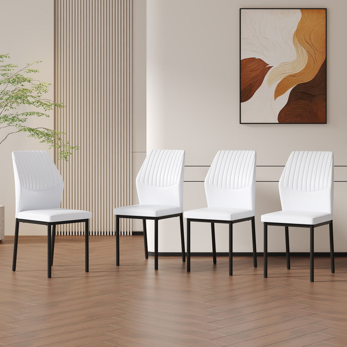 Ergonomic Simple Chair With Metal Leg