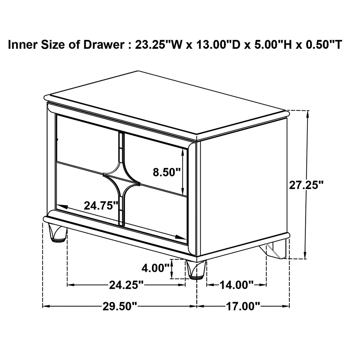 Gwendolyn - 2 Drawer Nightstand - White