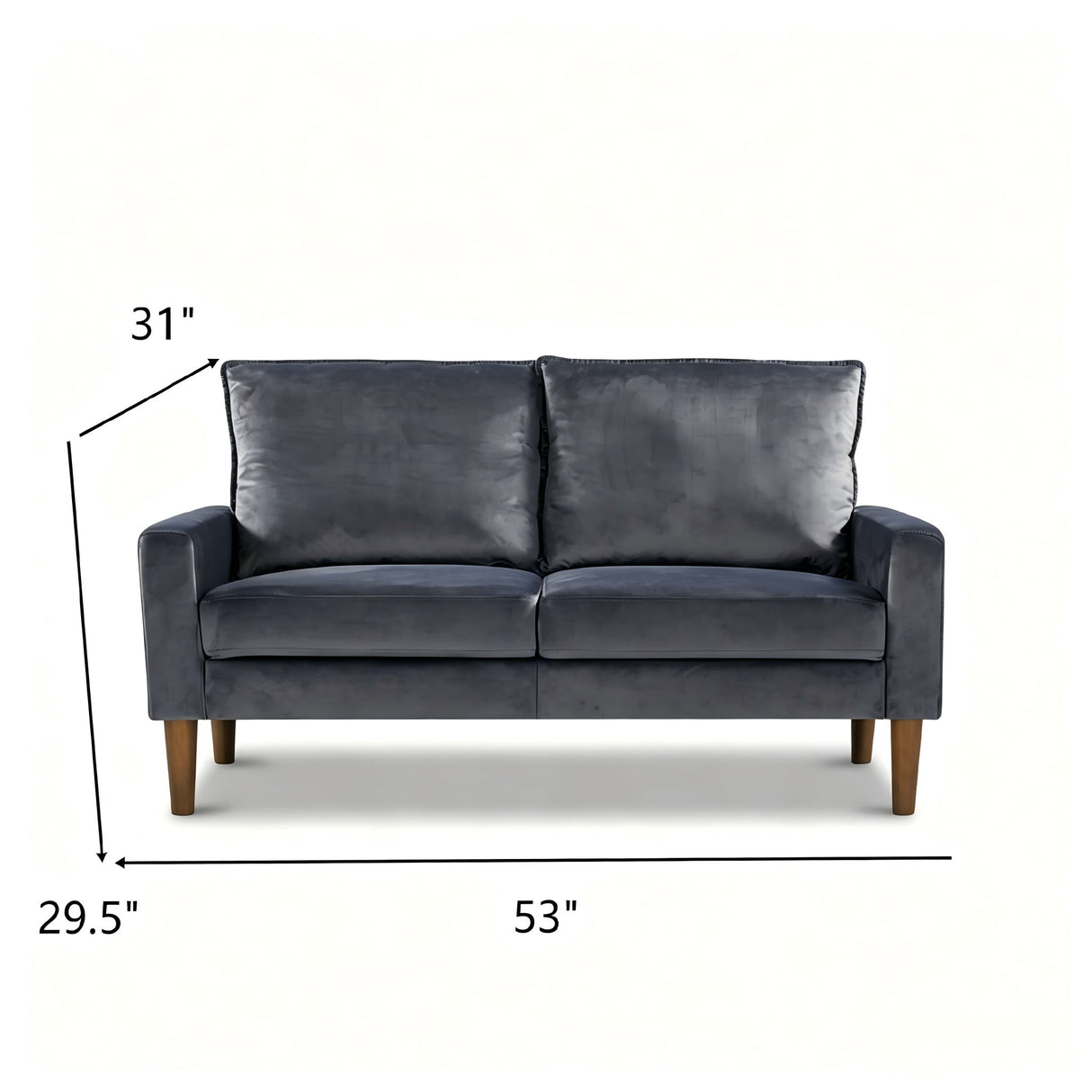 Upholstered Loveseat Sofa, 2 Seater Couch For Living Room Apartment