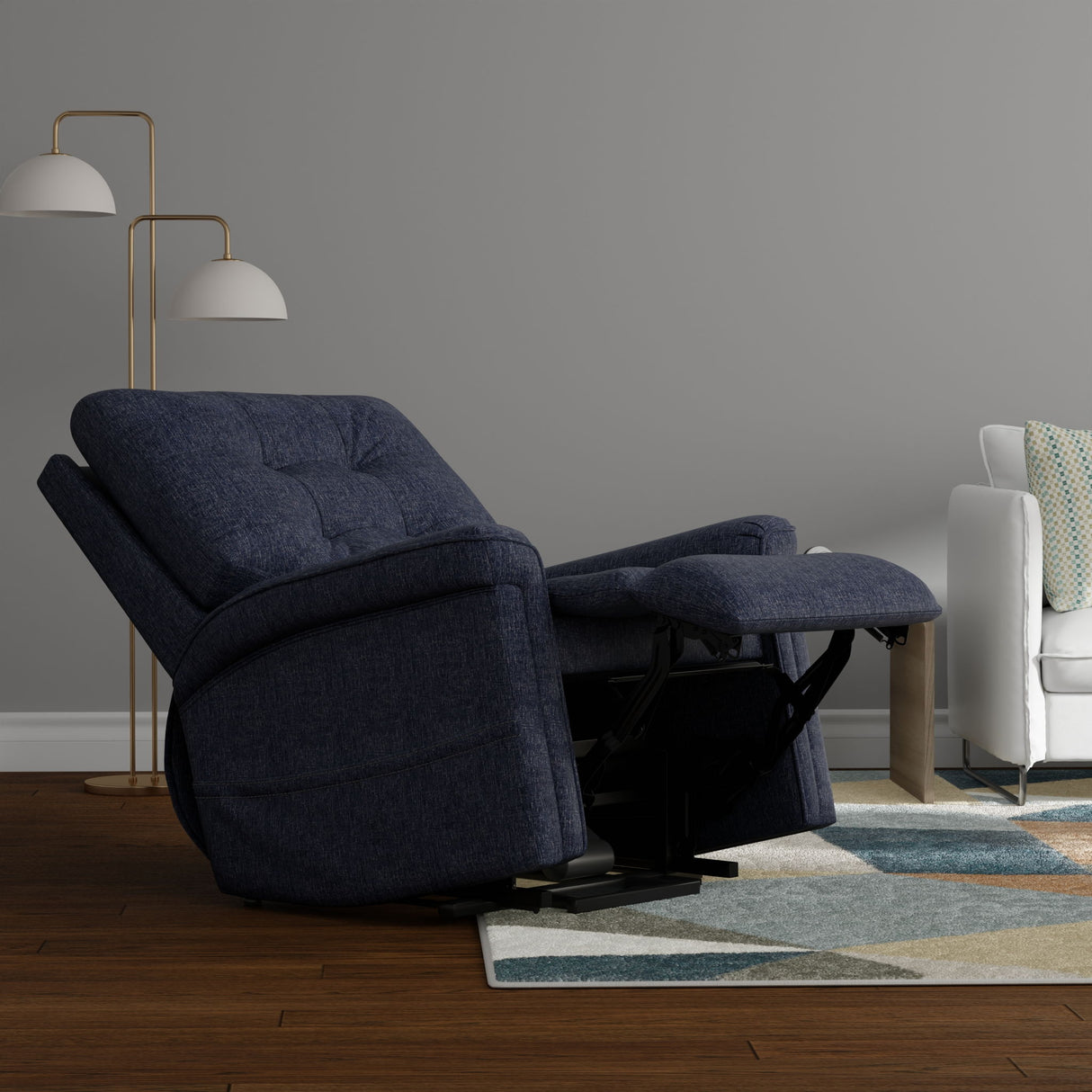 Velour - Power Lift Chair - Blue