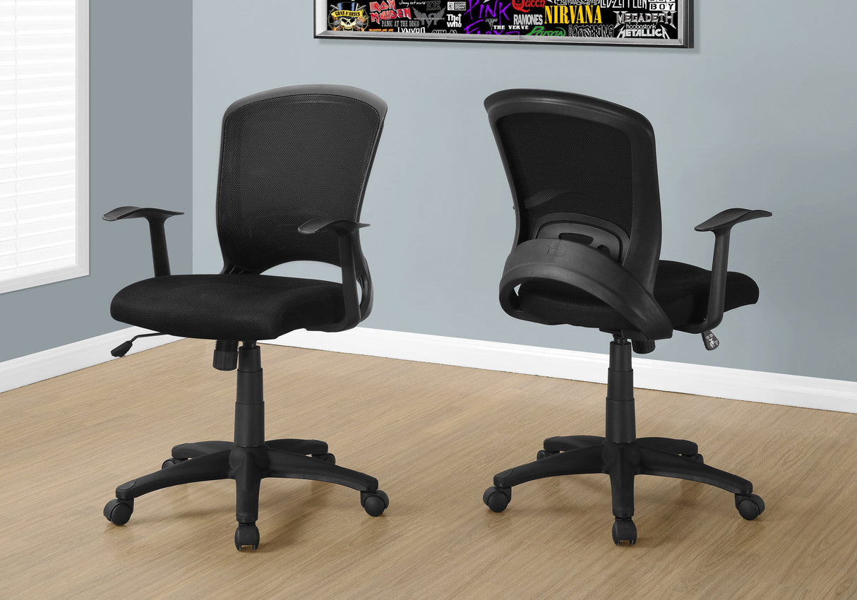 Office Chair, Adjustable Height, Swivel, Ergonomic, Armrests, Mesh - Black