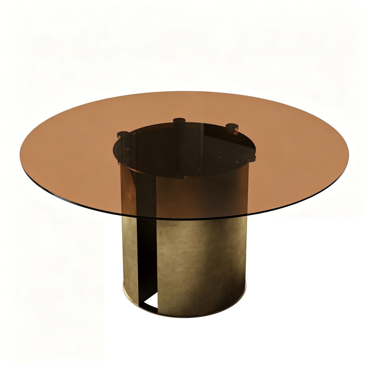 Modern Round Dining Table Set With Glass Top And Steel Legs