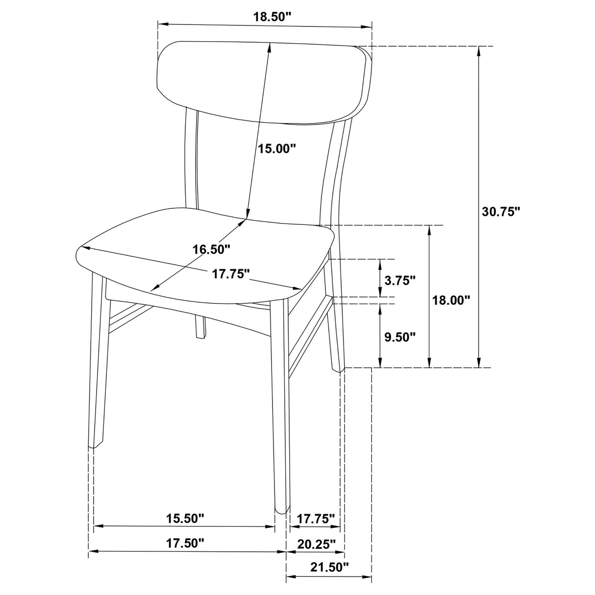 Whisten - Dining Side Chair (Set of 2) - Walnut