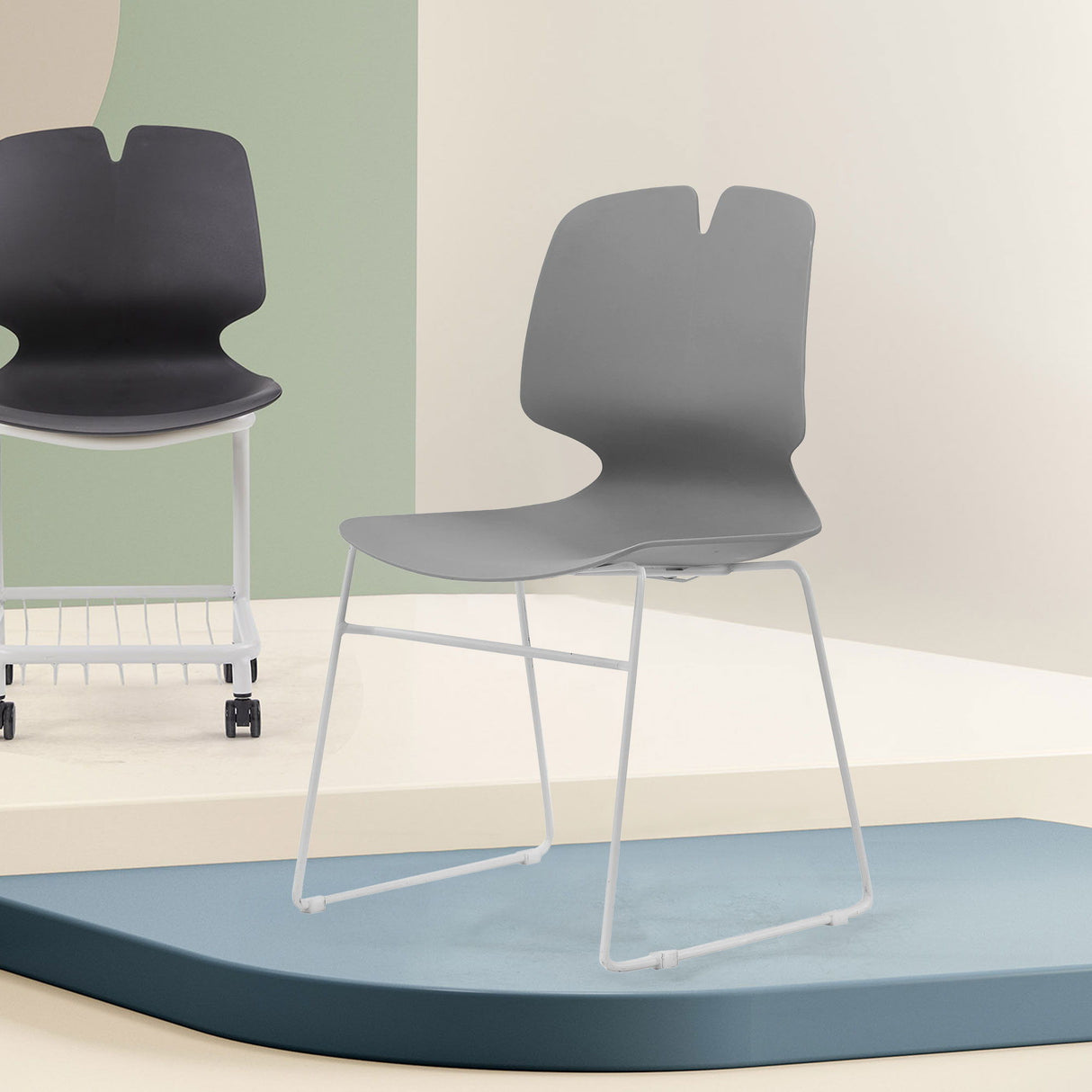 Modern Stacked Office Chairs (Set of 4)