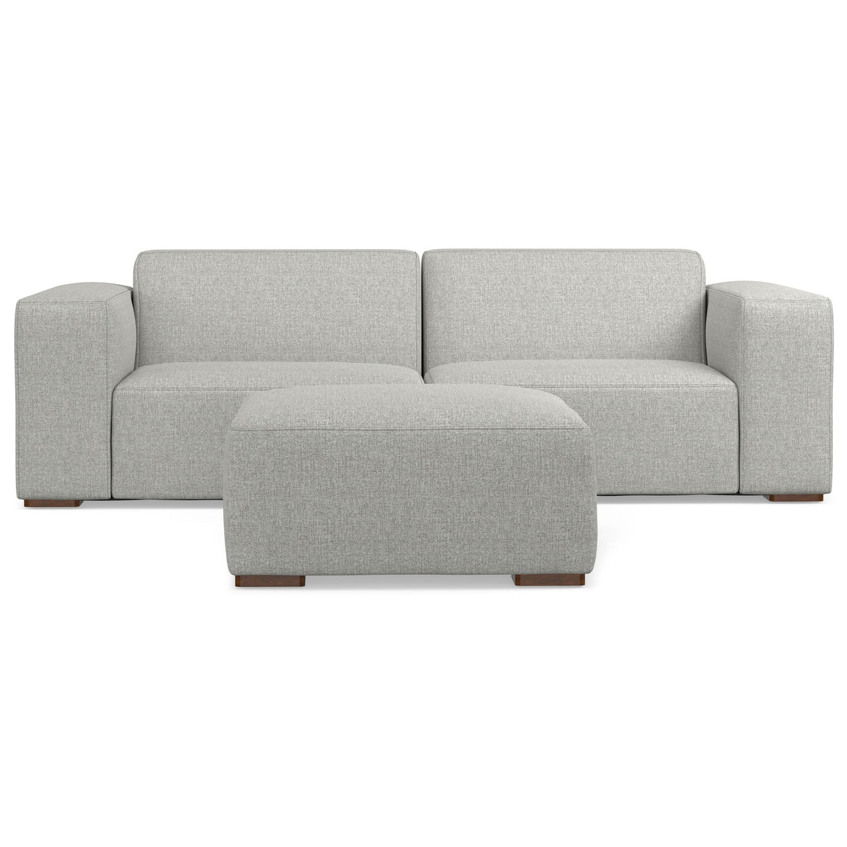 Rex - 2 Seater Sofa And Ottoman - Gray