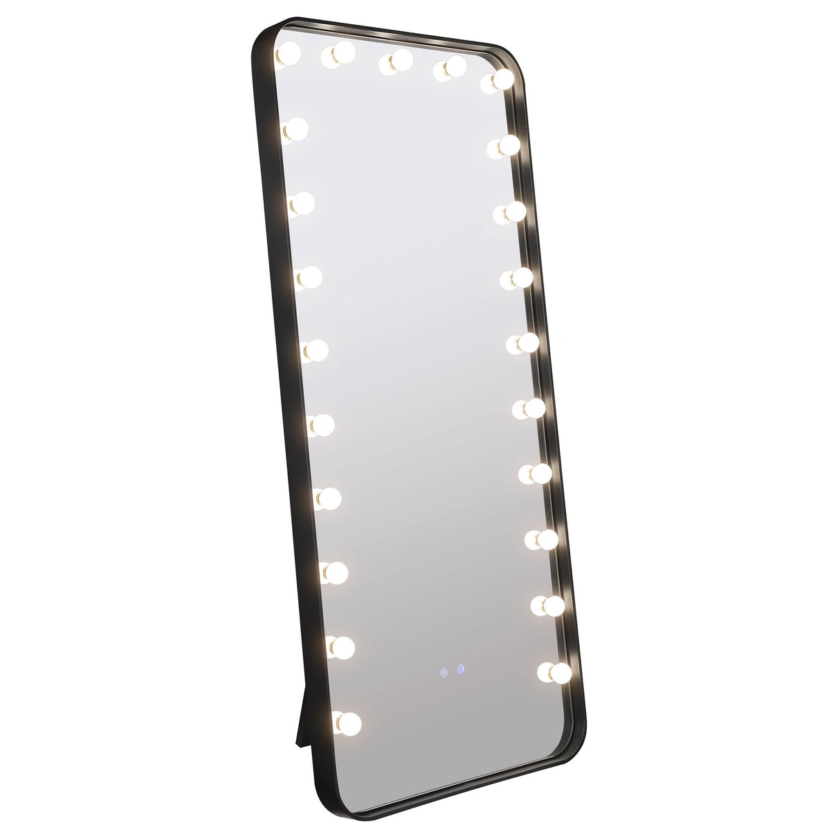 Villancourt - LED Standing Mirror With Speakers - Black
