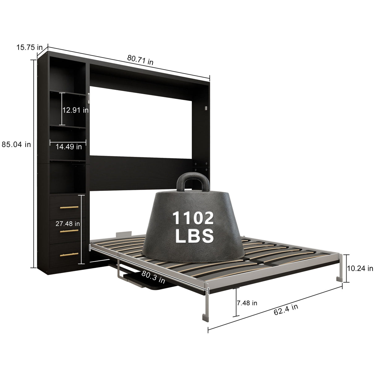 Multifunctional Vertical Murphy Wall Bed