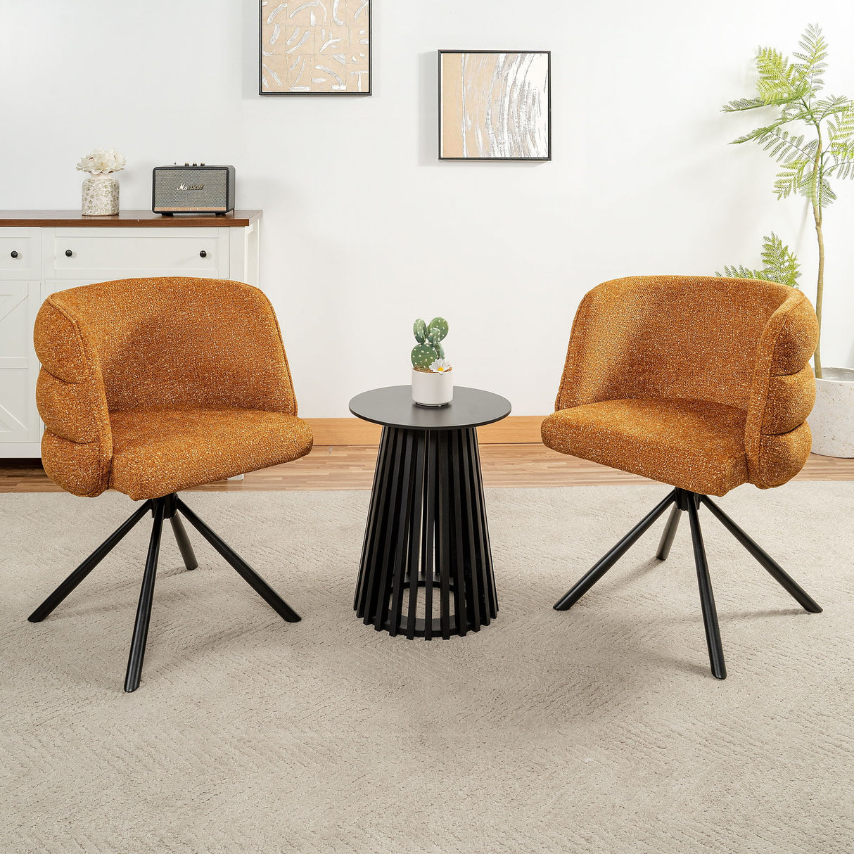270 Degree Swivel Upholstered Desk Chairs (Set of 2)