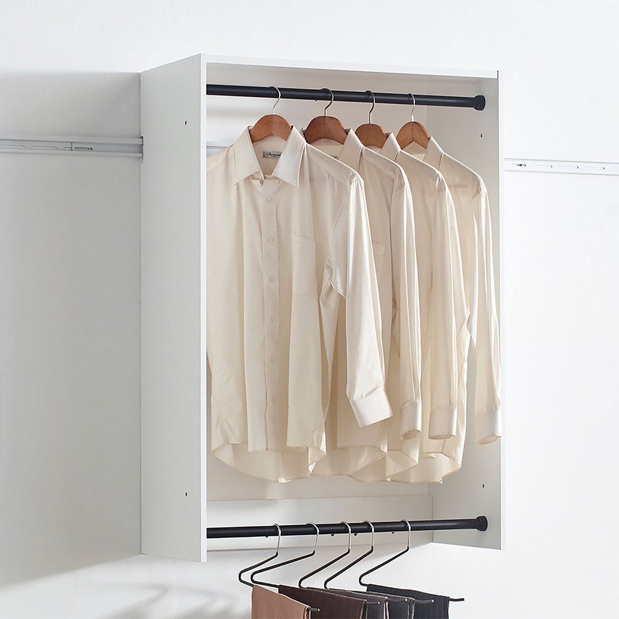 Devi - Wall Mounted Wood Closet System & Modular Design