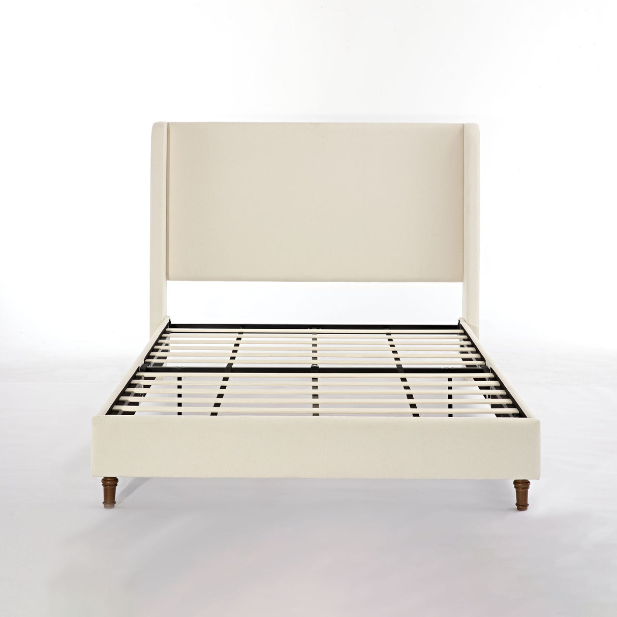 Harper - California King Size Tall Headboard Upholstered Bed - Ivory