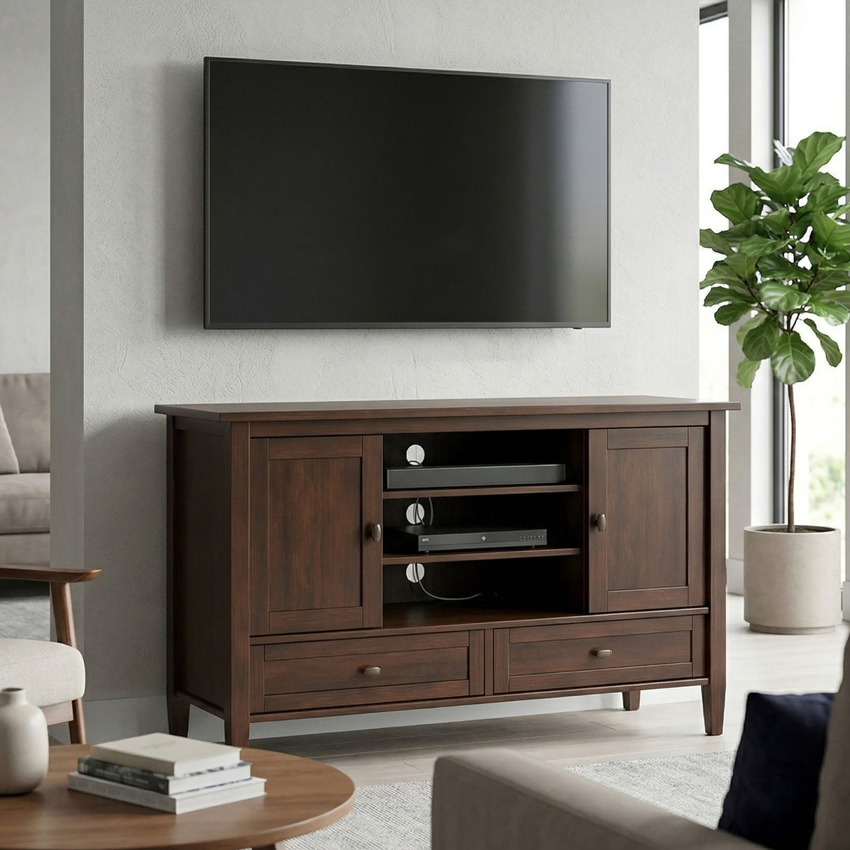 Warm Shaker - Transitional Style TV Media Stand