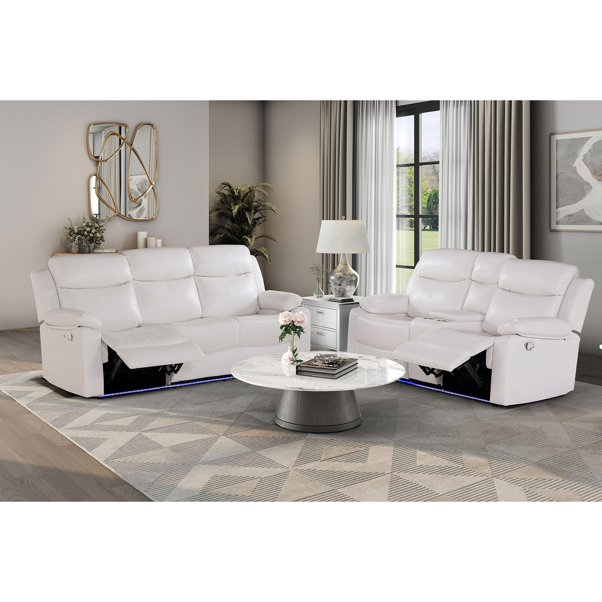 Blanche - Reclining Sofa With LED Lights