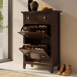 Acadian - Entryway Shoe Storage Cabinet - Brown
