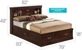Louis Phillipe - Bookcase Storage Bed