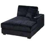 6 Piece Modular Sectional Sofa Set Upholstered Living Room Plush Couch With Cup Holders And USB Port - Black